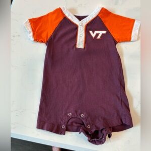 Virginia Tech baby outfit maroon and orange